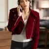 Asal Vision Leather Jackets | The Rookie Season 6 Bailey Nune Jacket Red