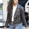 Asal Vision Leather Jackets | The Rookie Season 6 Nyla Harper Leather Jacket Black