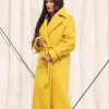 Asal Vision Women Coats | The Substance 2024 Elisabeth Sparkle Trench Coat Yellow