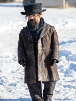 Asal Vision Men Coats | The Thicket Peter Dinklage Trench Leather Coat Black