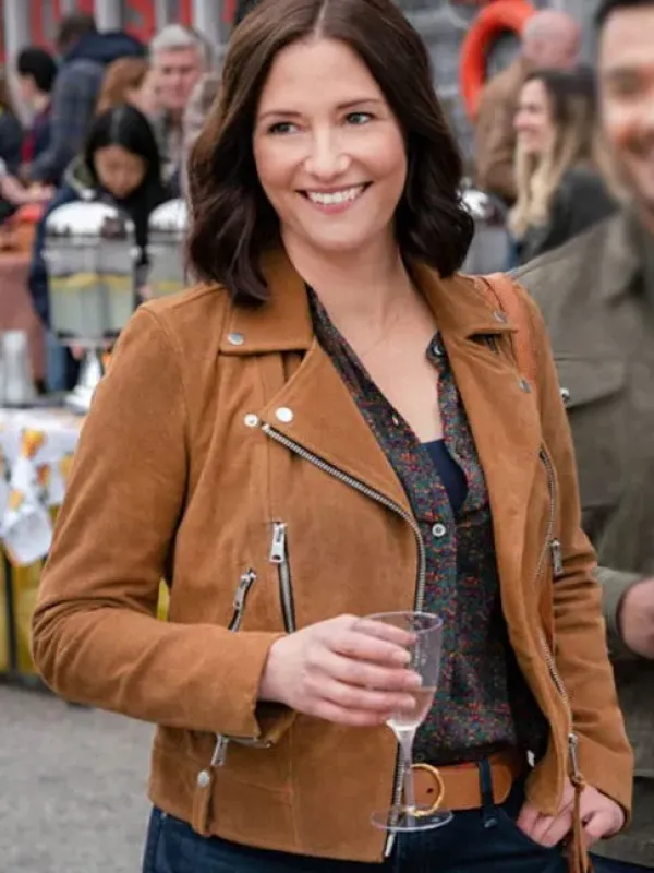 Asal Vision Brown Jackets | Leather Jackets | The Way Home 2023 Chyler Leigh Suede Jacket Brown