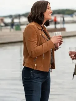Asal Vision Brown Jackets | Leather Jackets | The Way Home 2023 Chyler Leigh Suede Jacket Brown