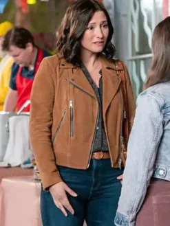 Asal Vision Brown Jackets | Leather Jackets | The Way Home 2023 Chyler Leigh Suede Jacket Brown