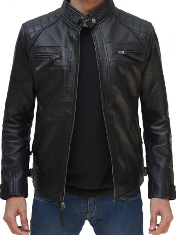Asal Vision Black Jackets | Hooded Jackets | Thomas Leather Jacket With Hood Black