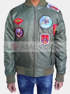 Asal Vision Cotton Jackets | Cotton Jackets | Top Gun Maverick MA-1 Bomber Jacket Olive Green