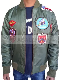 Asal Vision Cotton Jackets | Cotton Jackets | Top Gun Maverick MA-1 Bomber Jacket Olive Green