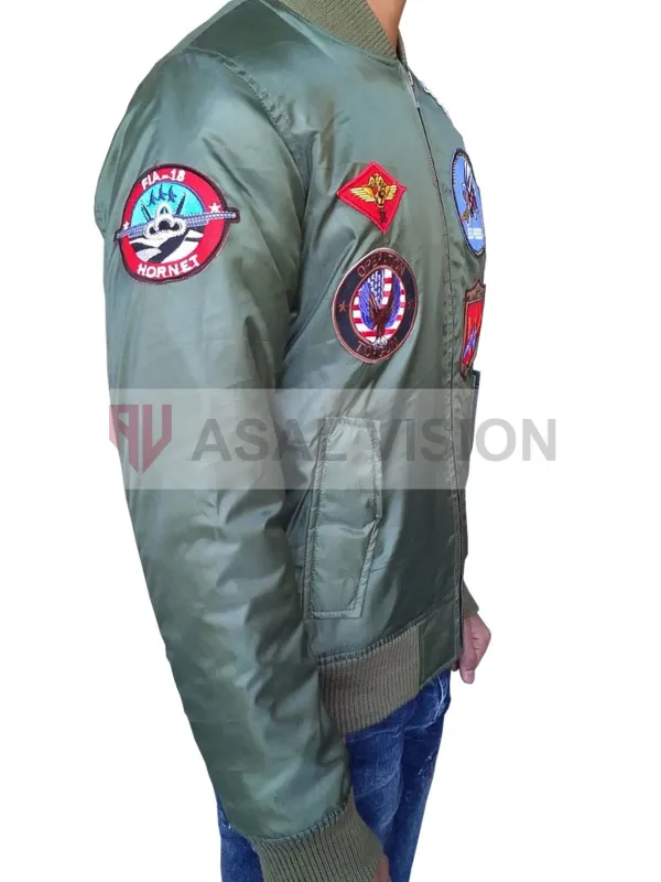 Asal Vision Cotton Jackets | Cotton Jackets | Top Gun Maverick MA-1 Bomber Jacket Olive Green
