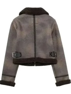Asal Vision Leather Jackets | Tracker 2024 Sofia Pernas Shearling Leather Jacket Brown