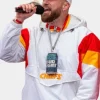 Asal Vision Cotton Jackets | Travis Kelce Super Bowl White Jacket White, Orange, And Red
