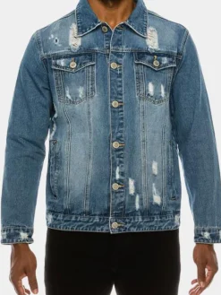 Asal Vision Denim Jackets | Trucker Jean Jacket Blue, Black & White