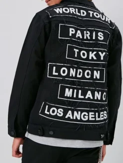 Asal Vision Denim Jackets | Trucker Jean Jacket Blue, Black & White
