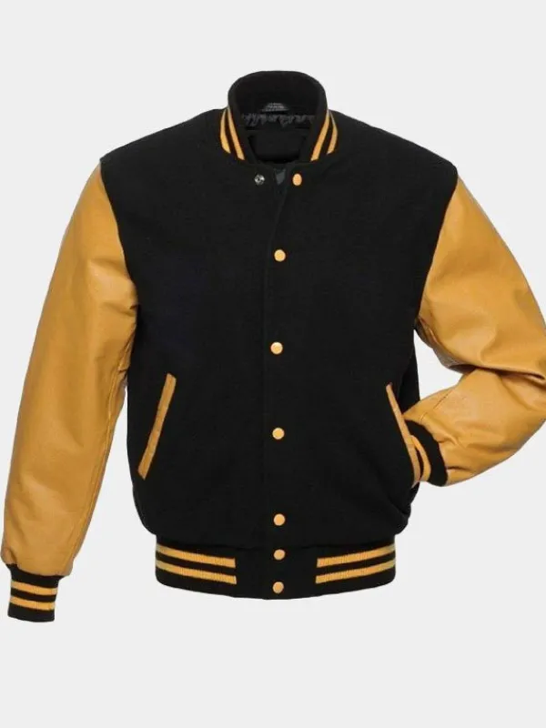 Asal Vision Varsity Jackets | Varsity College Bomber Jacket For Men’s Black & Yellow