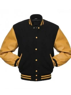 Asal Vision Varsity Jackets | Varsity College Bomber Jacket For Men’s Black & Yellow