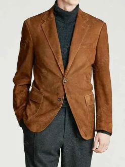 Asal Vision Blazers | Brown Jackets | Vintage Suede Leather Blazer Jacket Brown