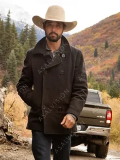 Asal Vision Men Coats | Walker Yellowstone Ryan Bingham Peacoat Black