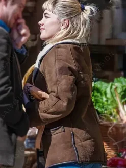 Asal Vision Leather Jackets | We Live in Time Almut Shearling Jacket Brown