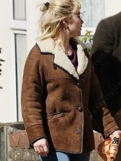 Asal Vision Leather Jackets | We Live in Time Almut Shearling Jacket Brown