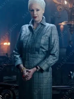Asal Vision Women Coats | Wednesday Principal Larissa Weems Checked Dress Grey Checked