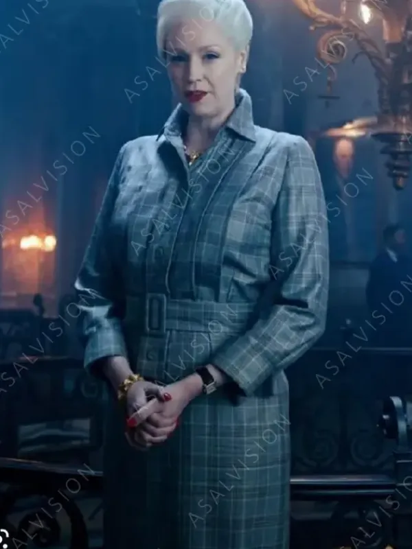 Asal Vision Women Coats | Wednesday Principal Larissa Weems Checked Dress Grey Checked