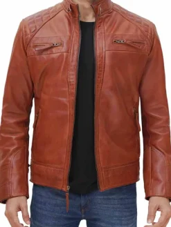Asal Vision Brown Jackets | Leather Jackets | William Men’s Leather Jacket With Hood Brown