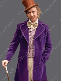 Asal Vision Women Coats | Men Coats | Willy Wonka & The Chocolate Factory Gene Wilder Coat Purple