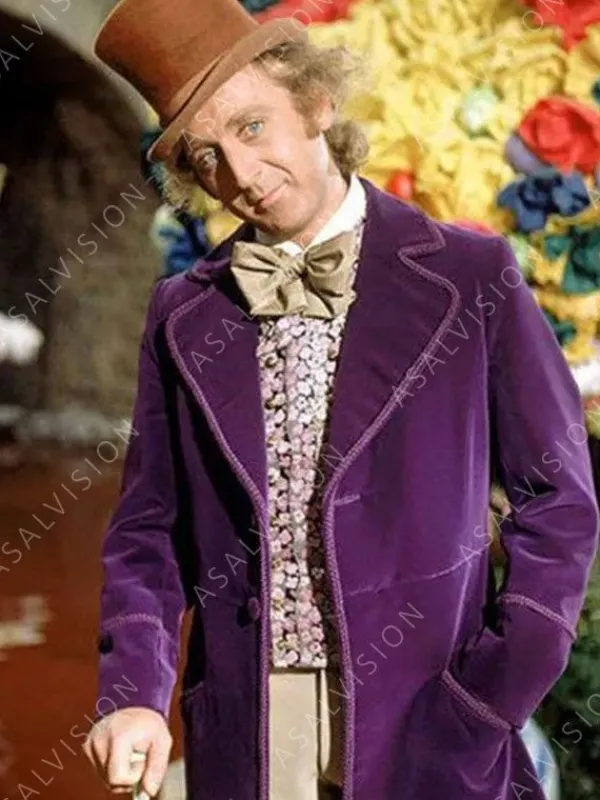Asal Vision Women Coats | Men Coats | Willy Wonka & The Chocolate Factory Gene Wilder Coat Purple