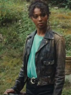 Asal Vision Leather Jackets | Wingwomen 2023 Manon Bresch Distressed Biker Leather Jacket Distressed Black