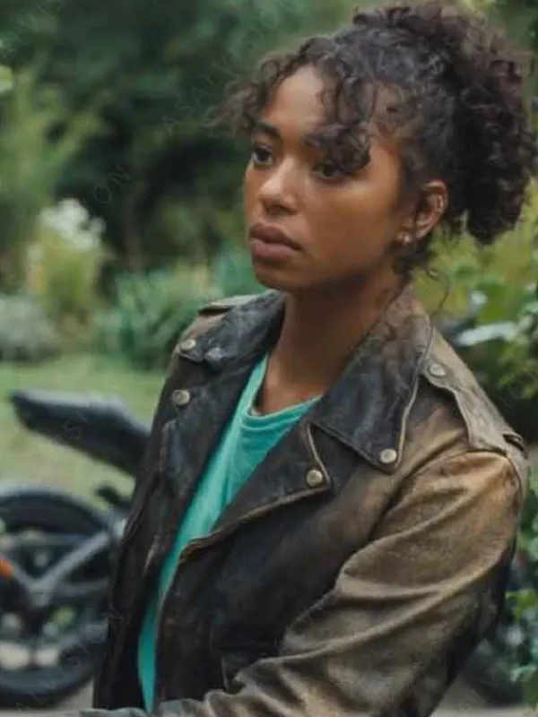 Asal Vision Leather Jackets | Wingwomen 2023 Manon Bresch Distressed Biker Leather Jacket Distressed Black