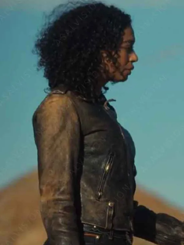 Asal Vision Leather Jackets | Wingwomen 2023 Manon Bresch Distressed Biker Leather Jacket Distressed Black