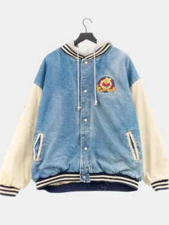 Asal Vision Denim Jackets | Winnie The Pooh Jacket Blue And Off White