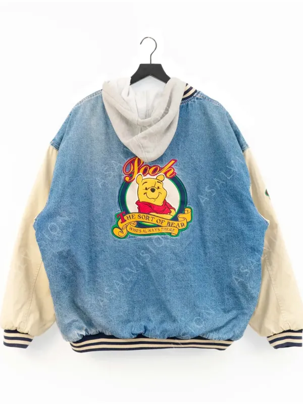Asal Vision Denim Jackets | Winnie The Pooh Jacket Blue And Off White