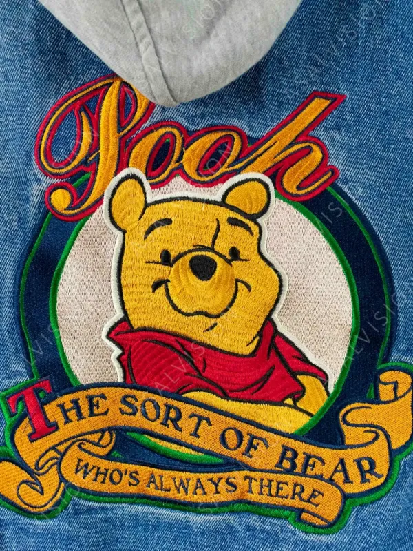 Asal Vision Denim Jackets | Winnie The Pooh Jacket Blue And Off White