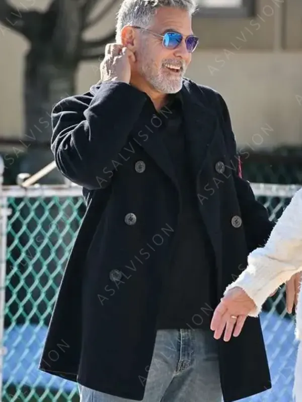 Asal Vision Men Coats | Wolves 2024 George Clooney Trench Coat Black