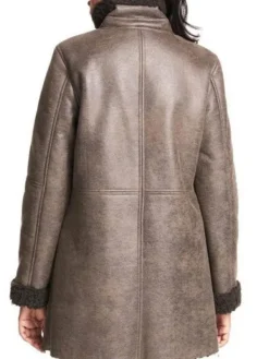 Asal Vision Women Coats | Women Asymmetrical Zip Sheepskin Leather Coat Same As Image