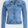 Asal Vision Denim Jackets | Women Slim Fit Buttoned Denim Jacket Blue