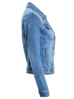 Asal Vision Denim Jackets | Women Slim Fit Buttoned Denim Jacket Blue