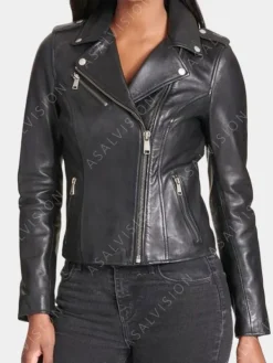 Asal Vision Black Jackets | Biker Jackets | Womens Asymmetrical Motorcycle Leather Jacket Black