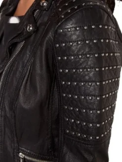 Asal Vision Black Jackets | Studded Jackets | Women’s Biker Studded Leather Jacket Black Color