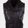 Asal Vision Vests | Biker Jackets | Women’s Leather Motorcycle Vest Black