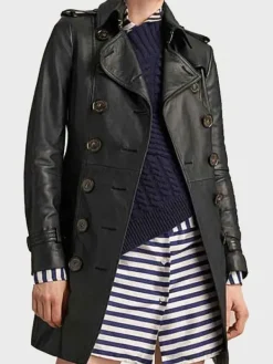 Asal Vision Leather Jackets | Leather Coats | Women’s Mid Length Leather Coat Black