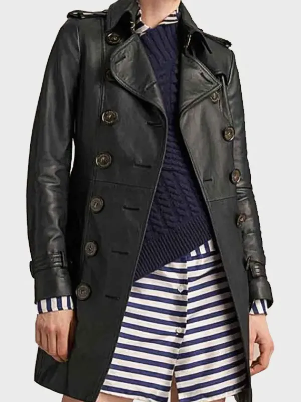 Asal Vision Leather Jackets | Leather Coats | Women’s Mid Length Leather Coat Black