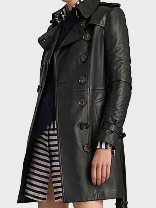Asal Vision Leather Jackets | Leather Coats | Women’s Mid Length Leather Coat Black