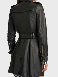Asal Vision Leather Jackets | Leather Coats | Women’s Mid Length Leather Coat Black