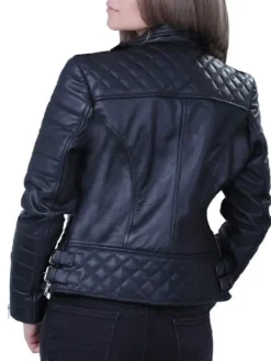 Asal Vision Quilted Jackets | Biker Jackets | Women’s Black Quilted And Padded Biker Jacket Black Color