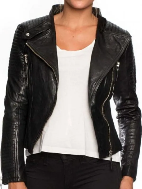 Asal Vision Black Jackets | Biker Jackets | Women’s Short Body Motorcycle Leather Jacket Black