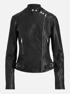 Asal Vision Biker Jackets | Women’s Slim Fit Biker Leather Jacket Black
