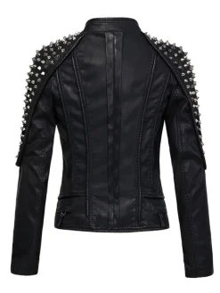 Asal Vision Black Jackets | Studded Jackets | Women’s Studded Leather Jacket Black