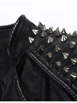 Asal Vision Black Jackets | Studded Jackets | Women’s Studded Leather Jacket Black