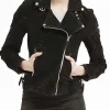Asal Vision Black Jackets | Suede Jackets | Women’s Suede Biker Jacket Black