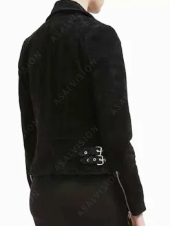 Asal Vision Black Jackets | Suede Jackets | Women’s Suede Biker Jacket Black
